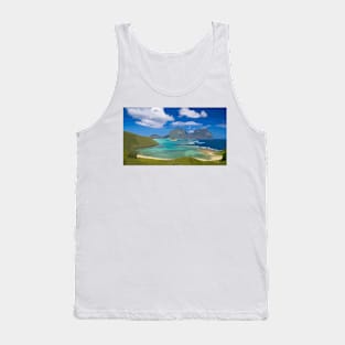 Beach Mountains Paradise Painting Tank Top